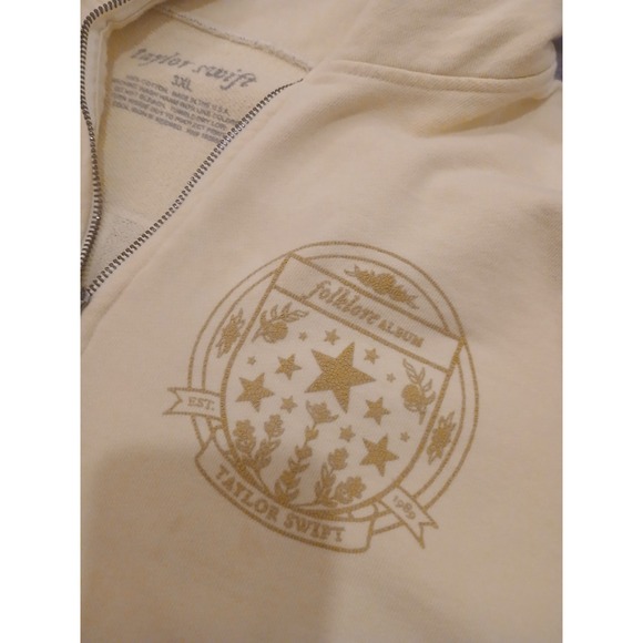 Taylor Swift Folklore 1/4 Zip Pullover 3XL Butter Yellow Color Block Swiftie - Picture 2 of 7